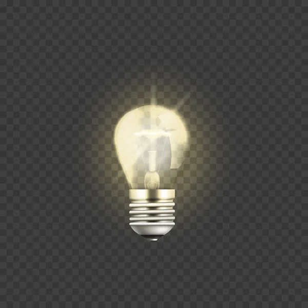 Electric light bulb 3d vector illustration isolated on transparent background. — Stock Vector