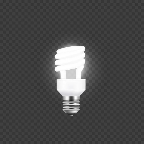 Electric light bulb 3d vector illustration isolated on transparent background. — Stock Vector