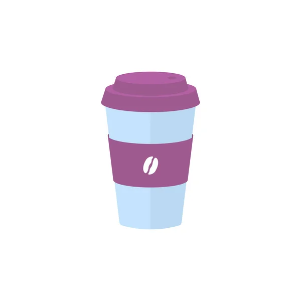 Icono de taza de café de papel aislado sobre fondo blanco — Vector de stock