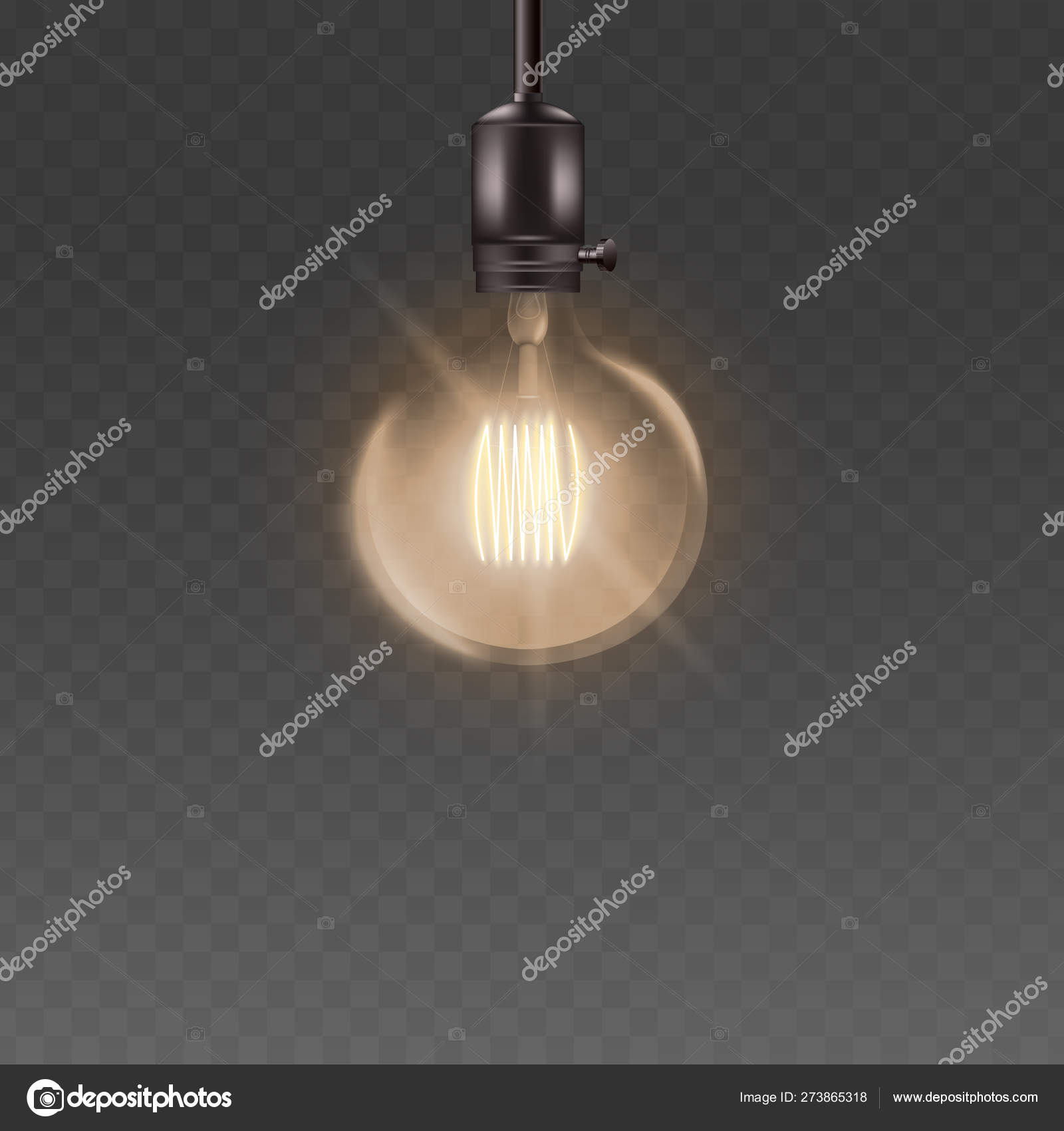 Round Glass Light Bulb Ceiling Lamp With Electricity Dome