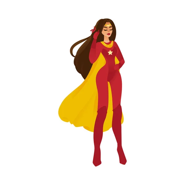 Uppsättning av kvinnlig superhjälte. Svart och röd färg. — Stock vektor