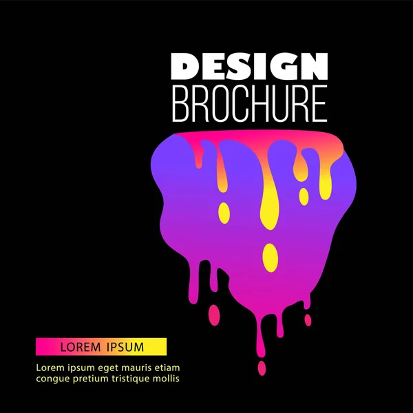 Modèle de brochure avec logo néon éclaboussure sur l'illustration vectorielle de fond . — Image vectorielle