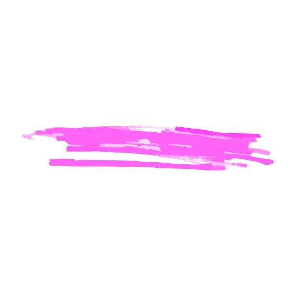 Línea de garabato marcador de color rosa o mancha estilo realista — Vector de stock