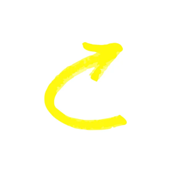 Dibujo amarillo de un signo de flecha — Archivo Imágenes Vectoriales