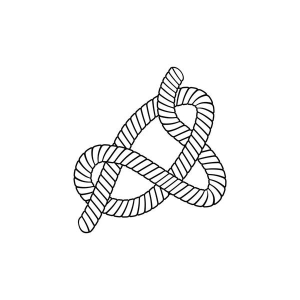 Slipknot зроблений з крученої мотузки в стилі контурного ескізу — стоковий вектор