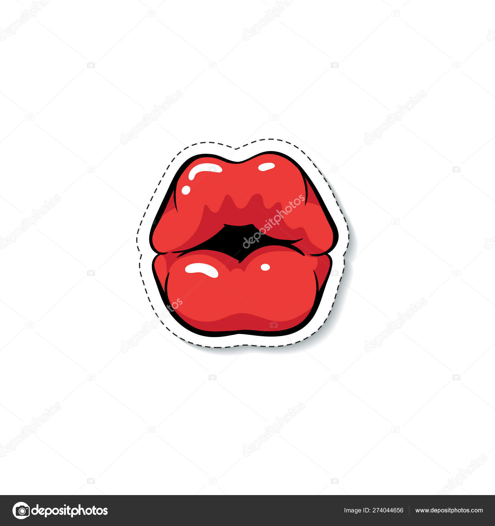 Female kissing mouth with glossy red makeup cartoon pop art style Stock  Vector Image by ©Sabelskaya #274044656
