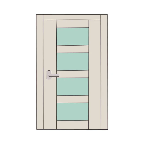 Bright color door with matte glass panels — Stock Vector