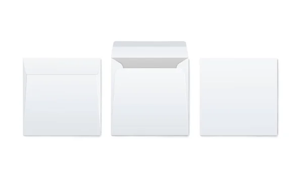 Изолированные чистые белые бумажные конверты для макета почты 3d векторные иллюстрации . — стоковый вектор