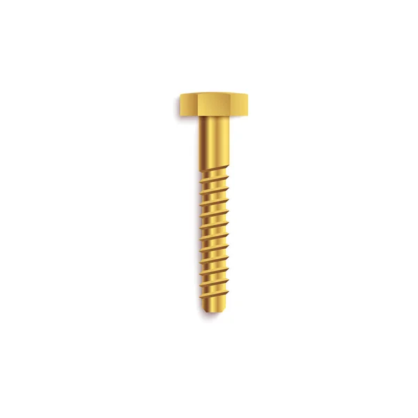Hardware screw construction element 3d vector illustration isolated on white. — Stock Vector