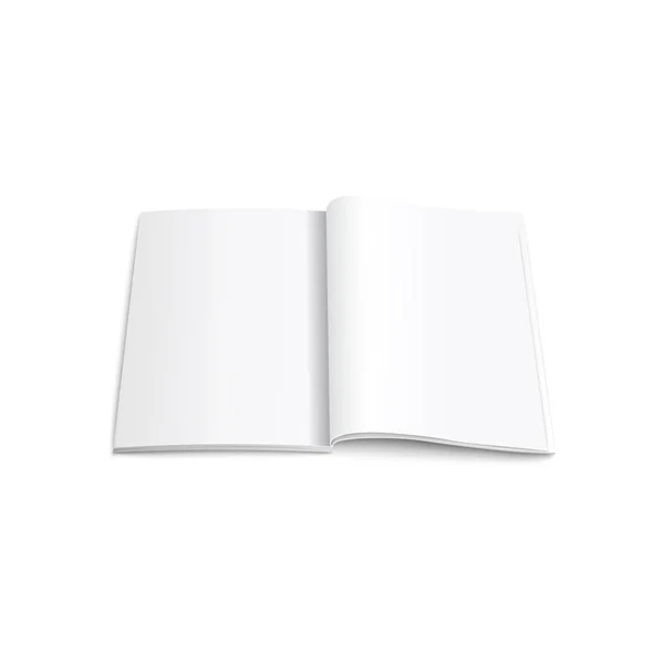 Opened vertical magazine, brochure or notebook realistic mockup vector illustration. — Stock Vector