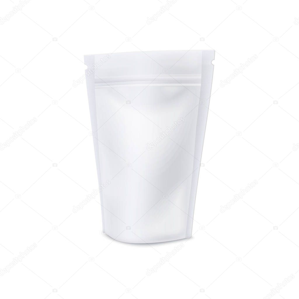 Download Instant Coffee Or Tea Packaging Blank Bag Flexible Standing Ziplock Pouch Mockup Vector Realistic Illustration On The White Background Template For Package Design Premium Vector In Adobe Illustrator Ai Ai