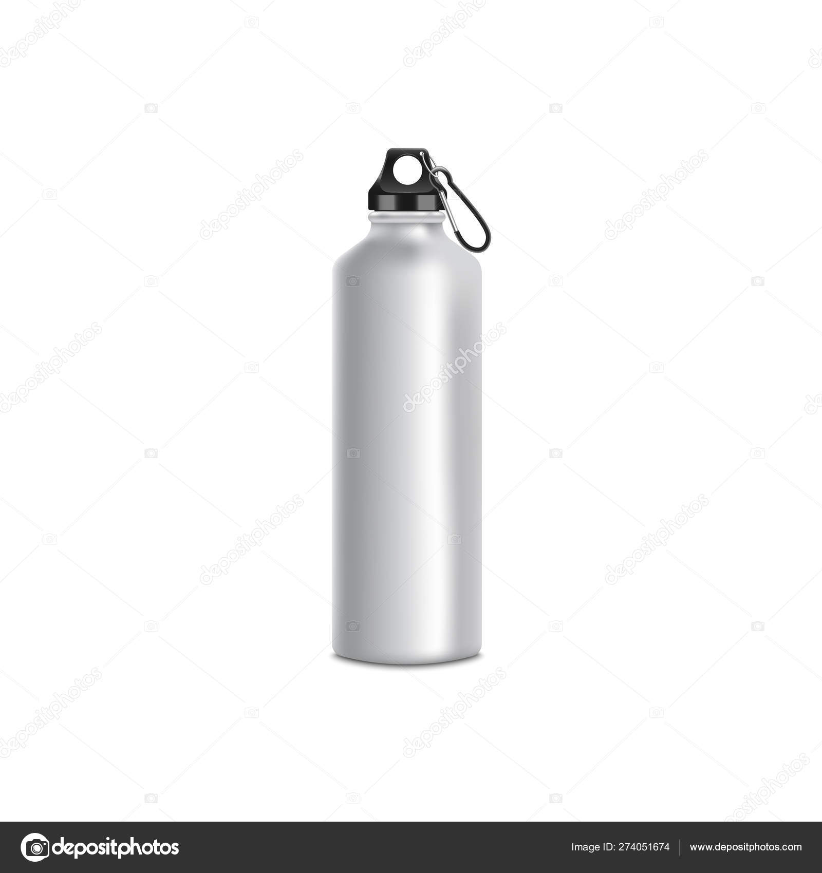 Download Grey Sport Bottle Mockup Realistic Metal Water Container With Stainless Steel Texture And Black Lid And Climbing Clip Vector Image By C Sabelskaya Vector Stock 274051674