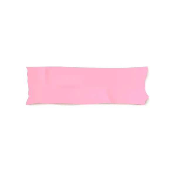 Reális szalag fény rózsaszín ragasztószalag izolált fehér háttér — Stock Vector