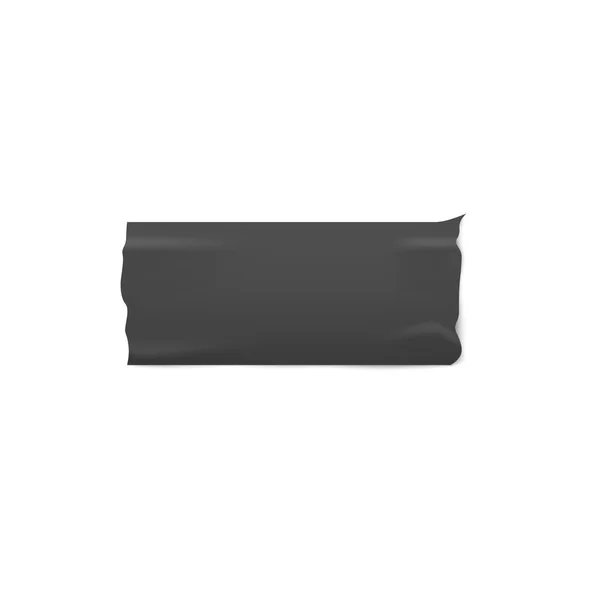Tira de fita adesiva preta isolada em fundo branco — Vetor de Stock