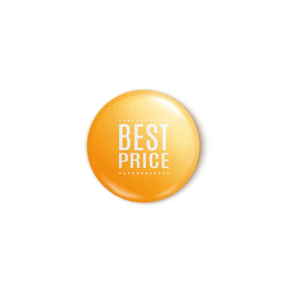 Meilleur prix broche ronde jaune ou bouton dans un style réaliste — Image vectorielle