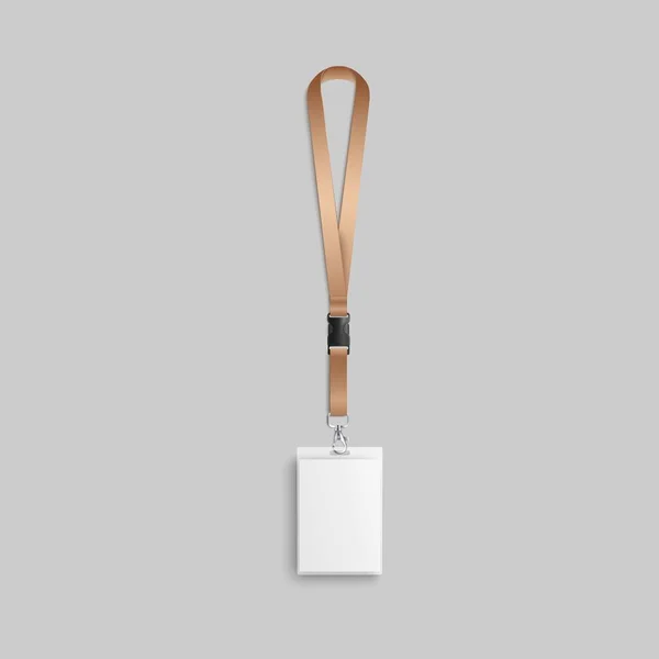Lank lanyard and identity or security badge, mock up 3d vector illustration . — стоковый вектор