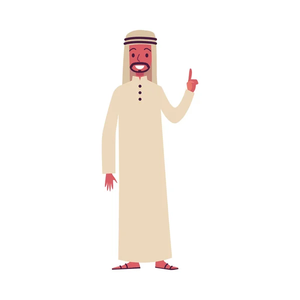 Homem árabe personagens orientais em roupas tradicionais muçulmanas . —  Vetores de Stock