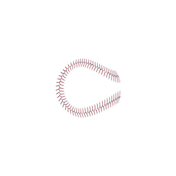 Decorativo classico cucitura rossa o baseball lace loop vettoriale illustrazione isolato . — Vettoriale Stock