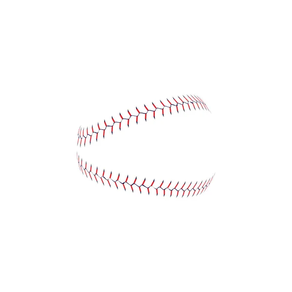 Baseballs softball lace or red stitches the vector illustration isolated. — Stock Vector