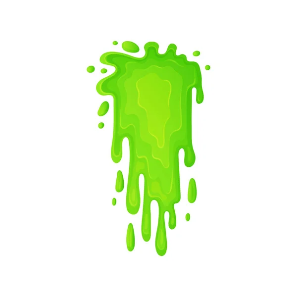 Boue verte ou liquide toxique coulant gouttes le dessin animé vecteur illustration isolé . — Image vectorielle