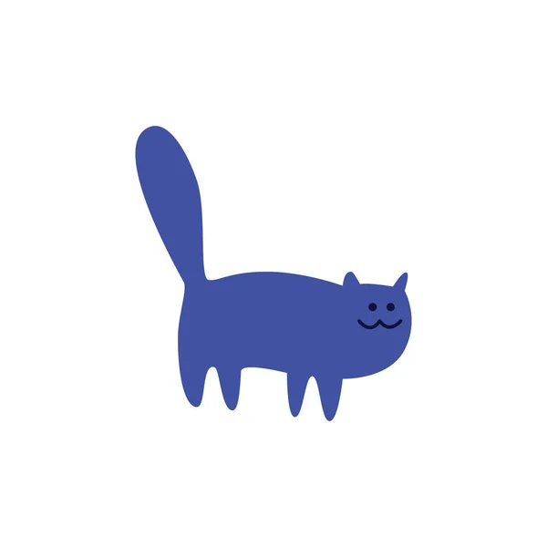 Lindo gato o gatito de pie vector plano ilustración aislada sobre fondo blanco . — Vector de stock