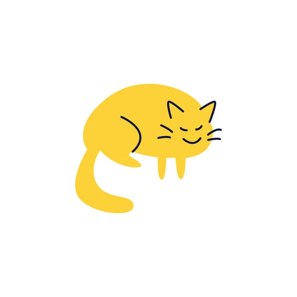 Erfreut niedliche Katze oder Kätzchen stehend flache Cartoon-Vektor-Illustration isoliert. — Stockvektor