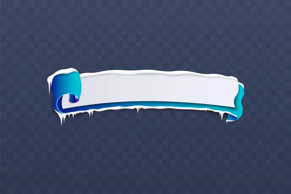 Winterschlussverkauf Banner mit Eiszapfen Vektor Illustration isoliert auf transparent. — Stockvektor