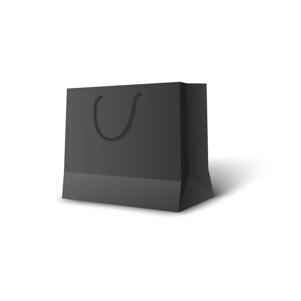 Blanco papier zwart en breed pakket mockup realistische vector illustratie geïsoleerd. — Stockvector