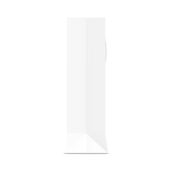 Papel branco em branco dom saco vista lateral mockup 3d vetor ilustração isolado . — Vetor de Stock