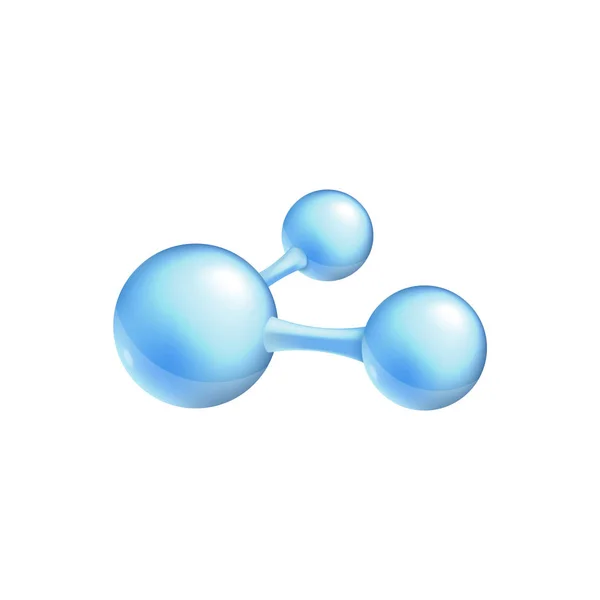 Structural chemical formula and 3d model of a molecule with two atoms isolated. — Stock Vector