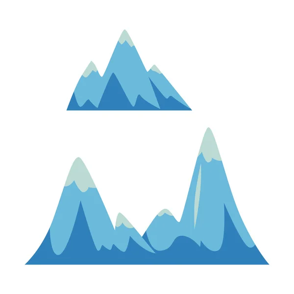 Felsen und Gebirgssymbole, Elemente mit Gipfeln und Hügeln. — Stockvektor