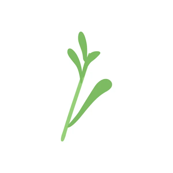 Piccolo gambo verde con foglie — Vettoriale Stock