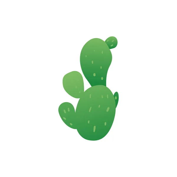 Planta de cactus verde grande en estilo de dibujos animados — Vector de stock