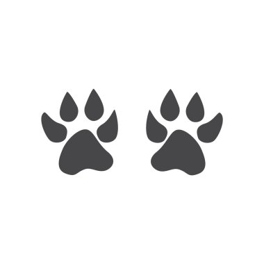 Footprints of a dog or cat footprints, traces of a predator. clipart