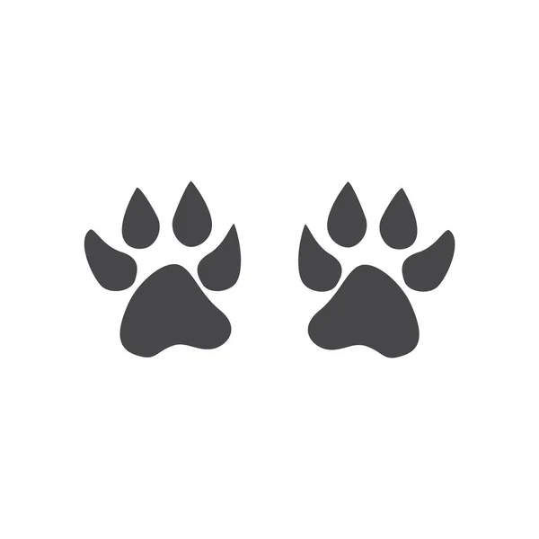 Voetafdrukken van een hond of kat voetafdrukken, sporen van een Predator. — Stockvector