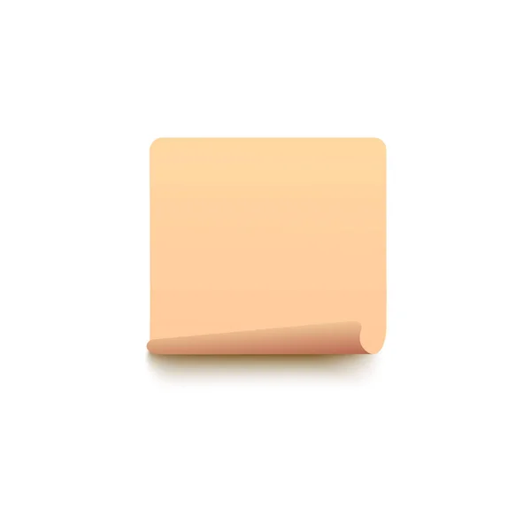 Gele papieren sticker curling van de ene kant — Stockvector