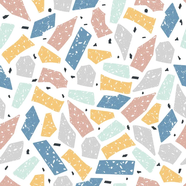 Terrazzo or marble stone abstract texture seamless pattern vector illustration . — Stock Vector