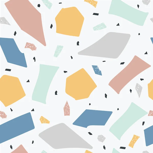 Terrazzo vloer marmer naadloze handgemaakte patroon de abstracte vector illustratie. — Stockvector