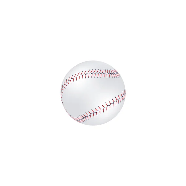 Реалістичний білий бейсбол ізольований на білому тлі — стоковий вектор