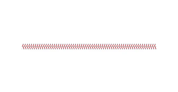 Бейсбольний мереживо або кулькова лінія червоних швів Векторні ілюстрації ізольовані . — стоковий вектор