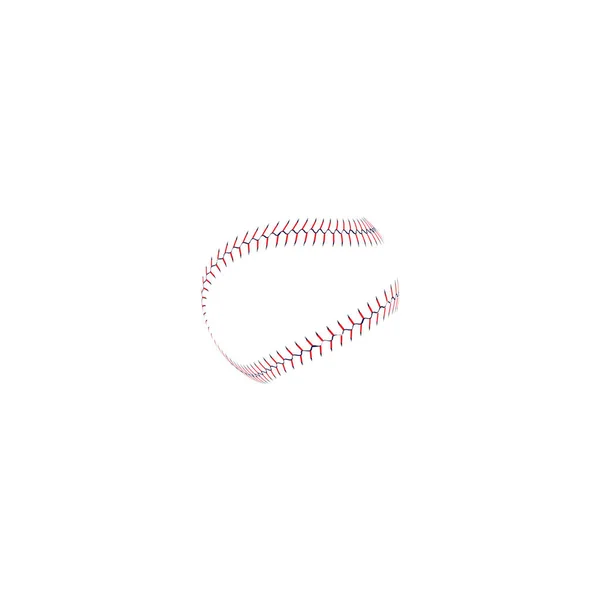 Baseball or softball realistic red lace around the ball. — Stock Vector