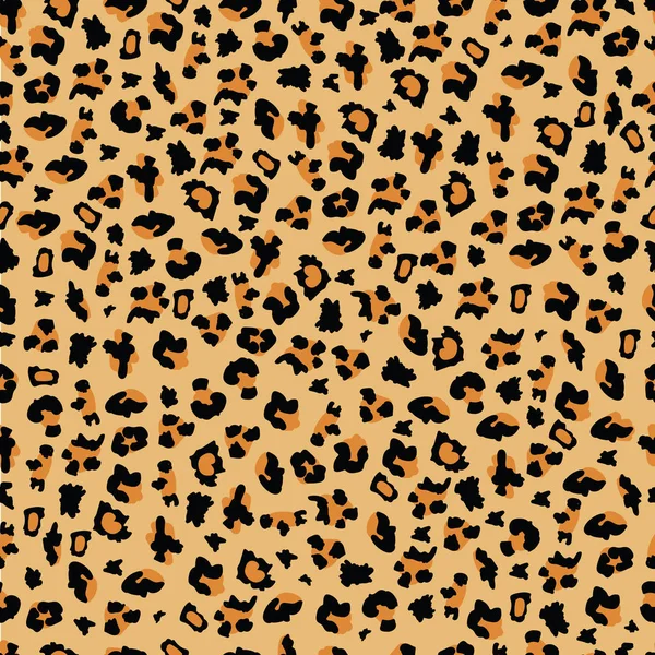 Hintergrund mit beigem Leopardenmuster - nahtloser Zeichentrickmuster-Print für wilde afrikanische Tiermotive — Stockvektor