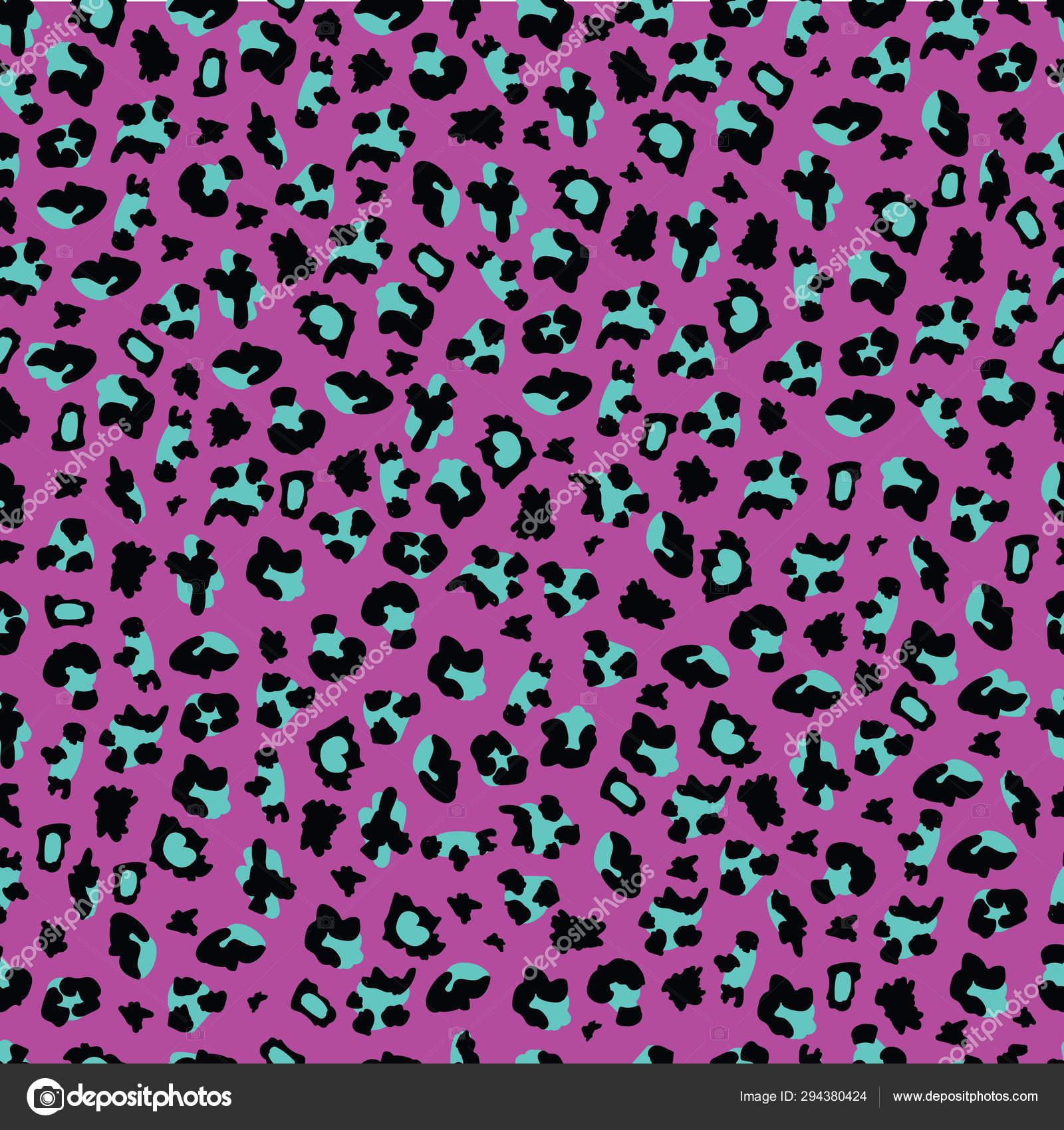 Purple And Turquoise Leopard Seamless Pattern For Printing On Fabric Vector Image By C Sabelskaya Vector Stock 294380424