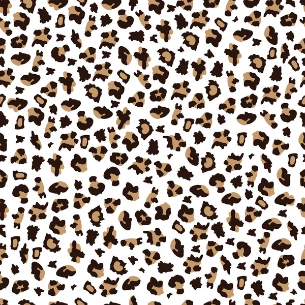 异国情调的豹纹无缝图案在白色背景，野生非洲动物毛皮纹理 — 图库矢量图片