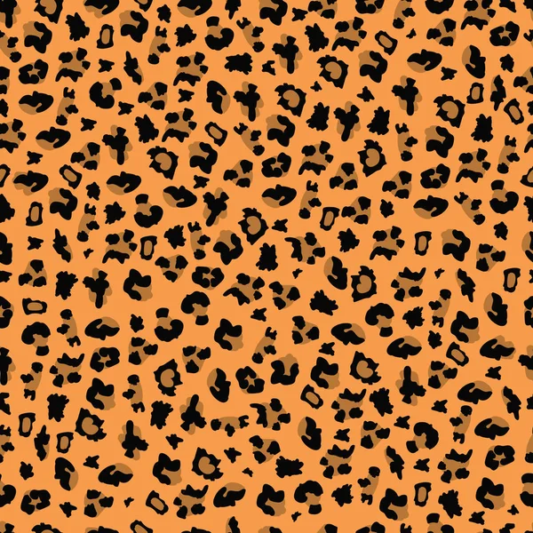 Orange and brown leopard print seamless background — Stock Vector