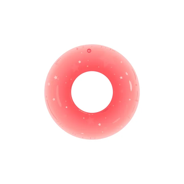 Caucho inflable natación anillo rosado donut en forma de vector ilustración aislada . — Archivo Imágenes Vectoriales