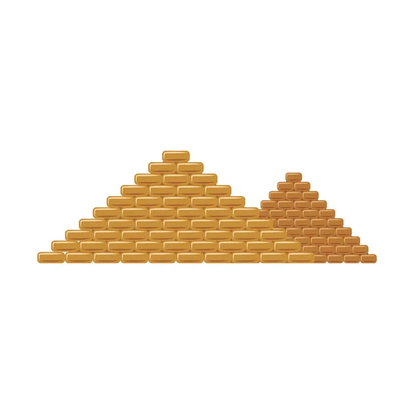 Mısır piramitleri ünlü turistlerin simgesel düz vektör illüstrasyon izole. — Stok Vektör