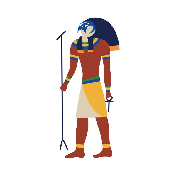 Ikona starověkého egyptského boha Horus nebo RA. — Stockový vektor