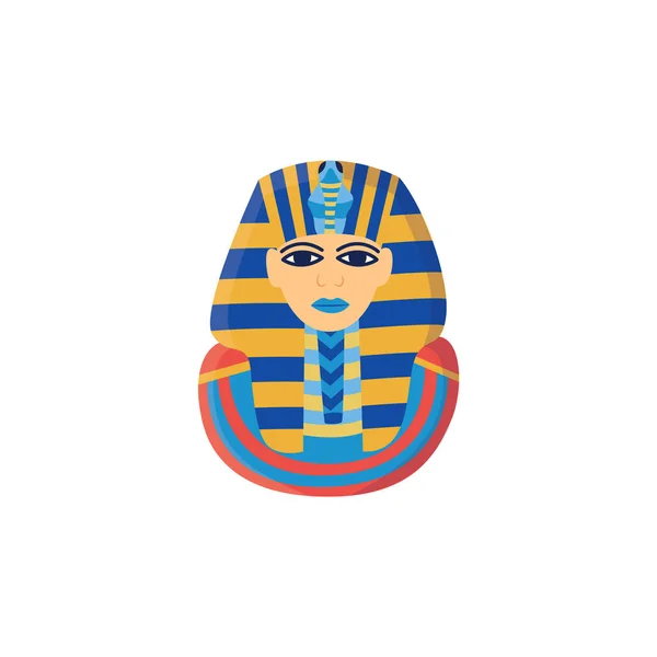 ファラオ・エジプト・ツタンカーメンの古代黄金の頭のアイコン. — ストックベクタ
