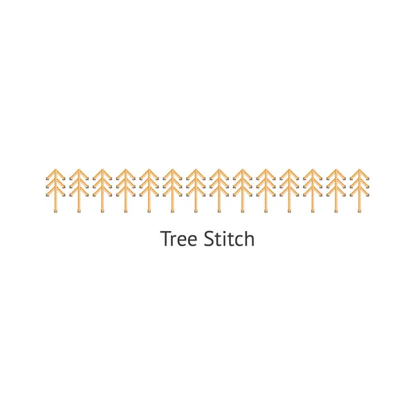 Ścieg gwintowane drzewo bezszwowe szczotki do projektowania ilustracji wektorowych na białym tle. — Wektor stockowy